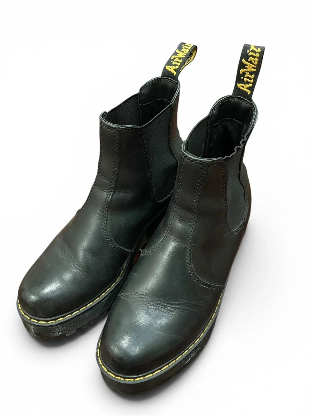 Dr Martens Rometty Chelsea Platform Black Leather ankle boot size 38 size 7